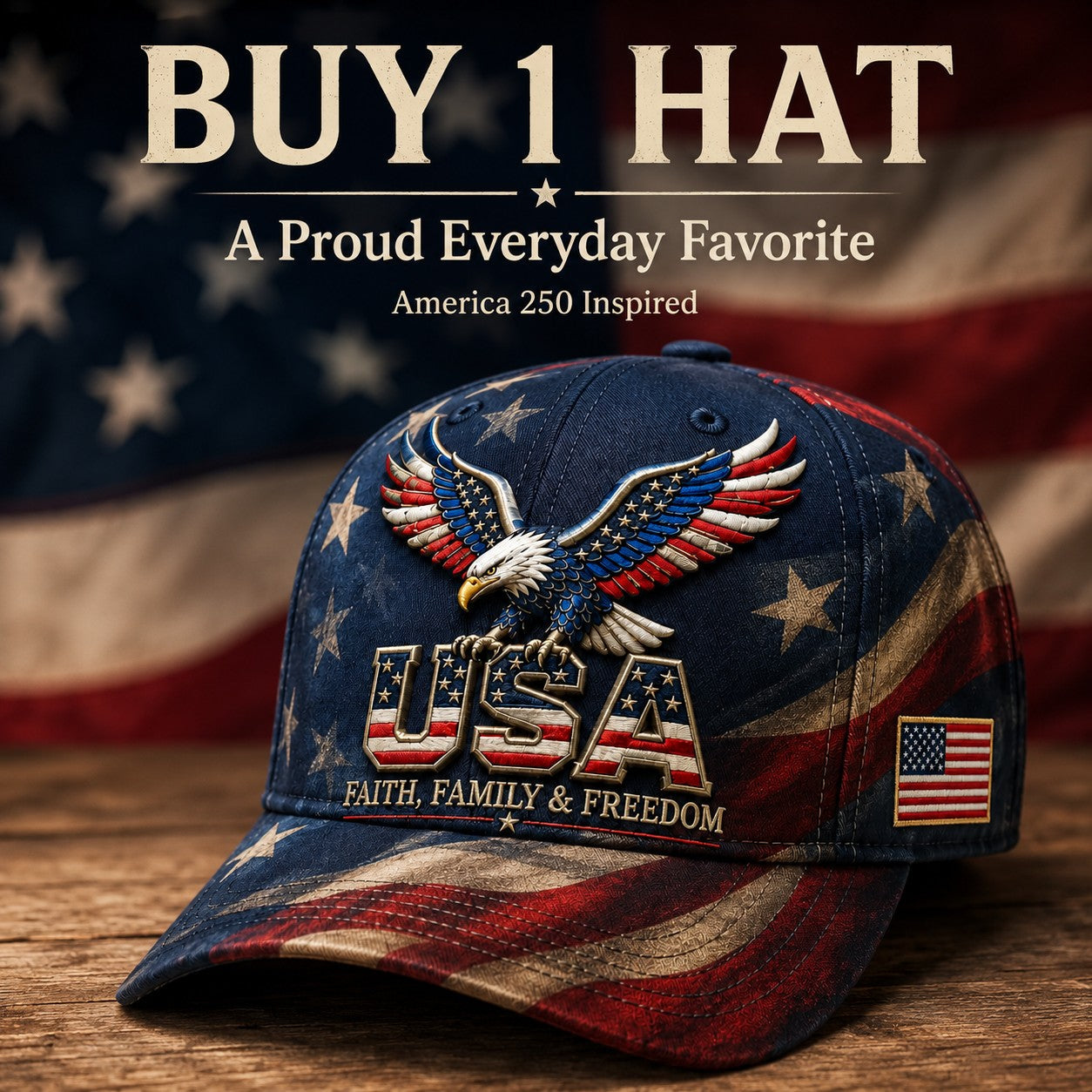 🏆Last Day Promo: 49% OFF 🎖️-USA Faith, Family & Freedom Cap - Embroidered Edition🧢