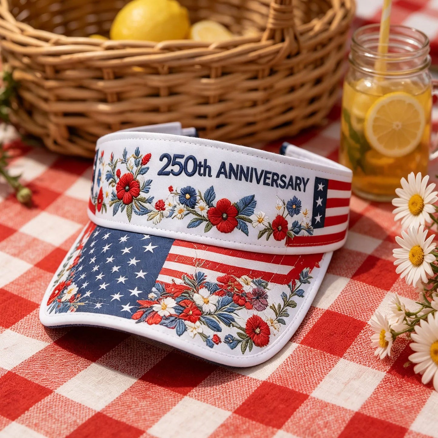 US 250th Anniversary Art Print Casual Tennis Cap