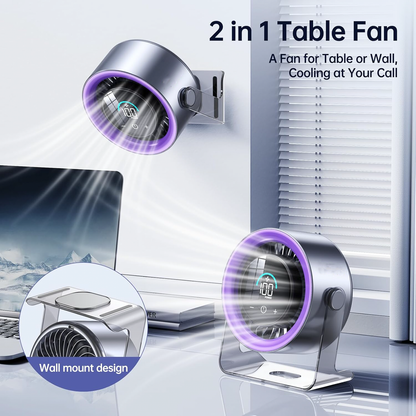 100 Speeds Digital Display Quiet Table Fan