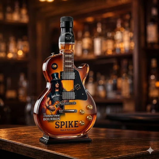 🔥Appetite for Rock: Vintage Sunburst Guitar Figurine Spirit Bottle