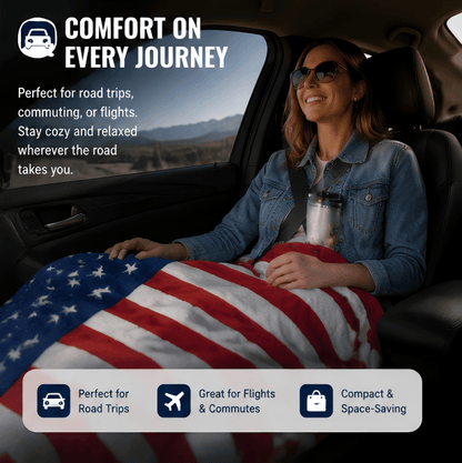 🇺🇸❤American Flag Flannel Blanket — Ultra-Soft Flannel | Non-Shedding | Suitable for All Seasons