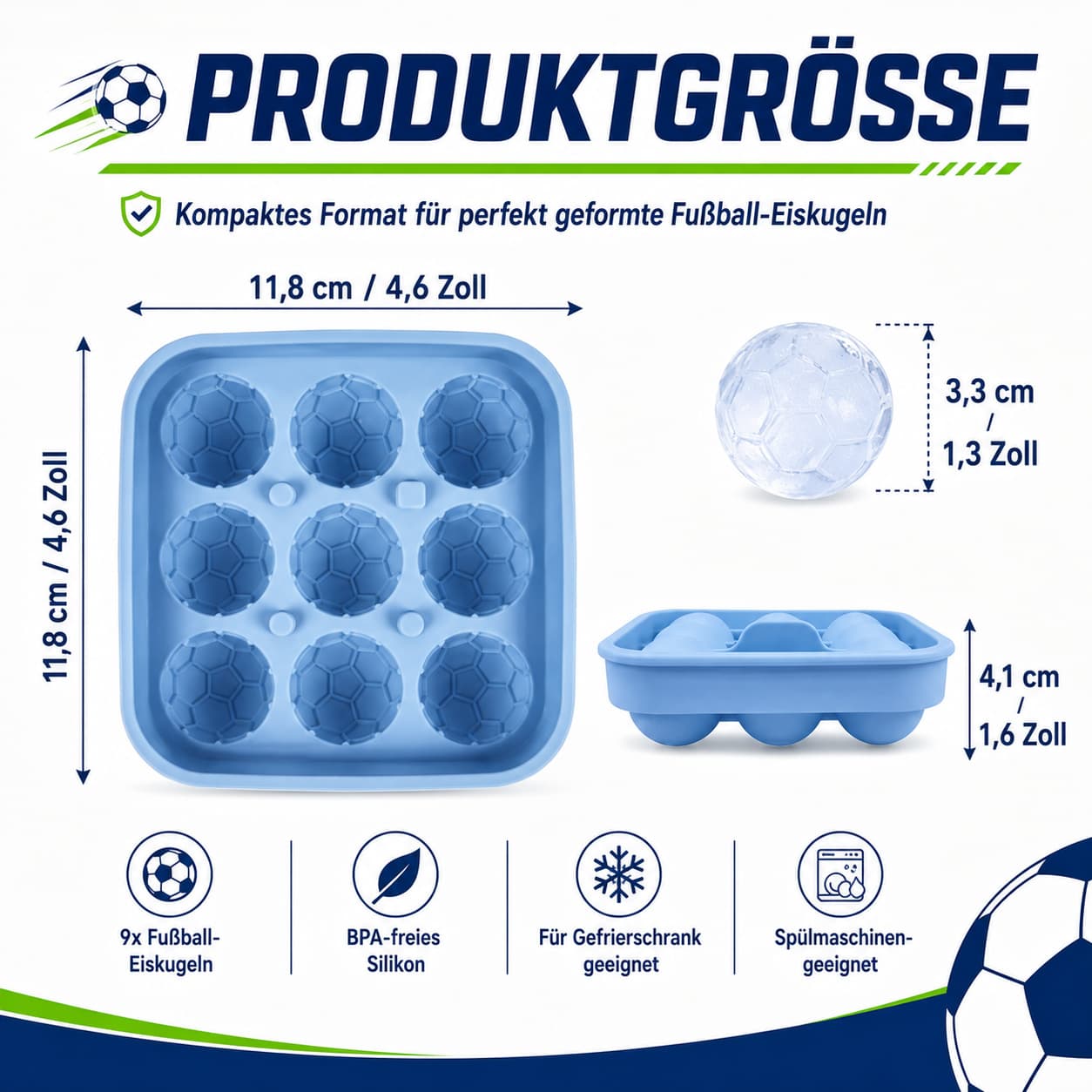❄️Fußball-Eiskugelform-Set