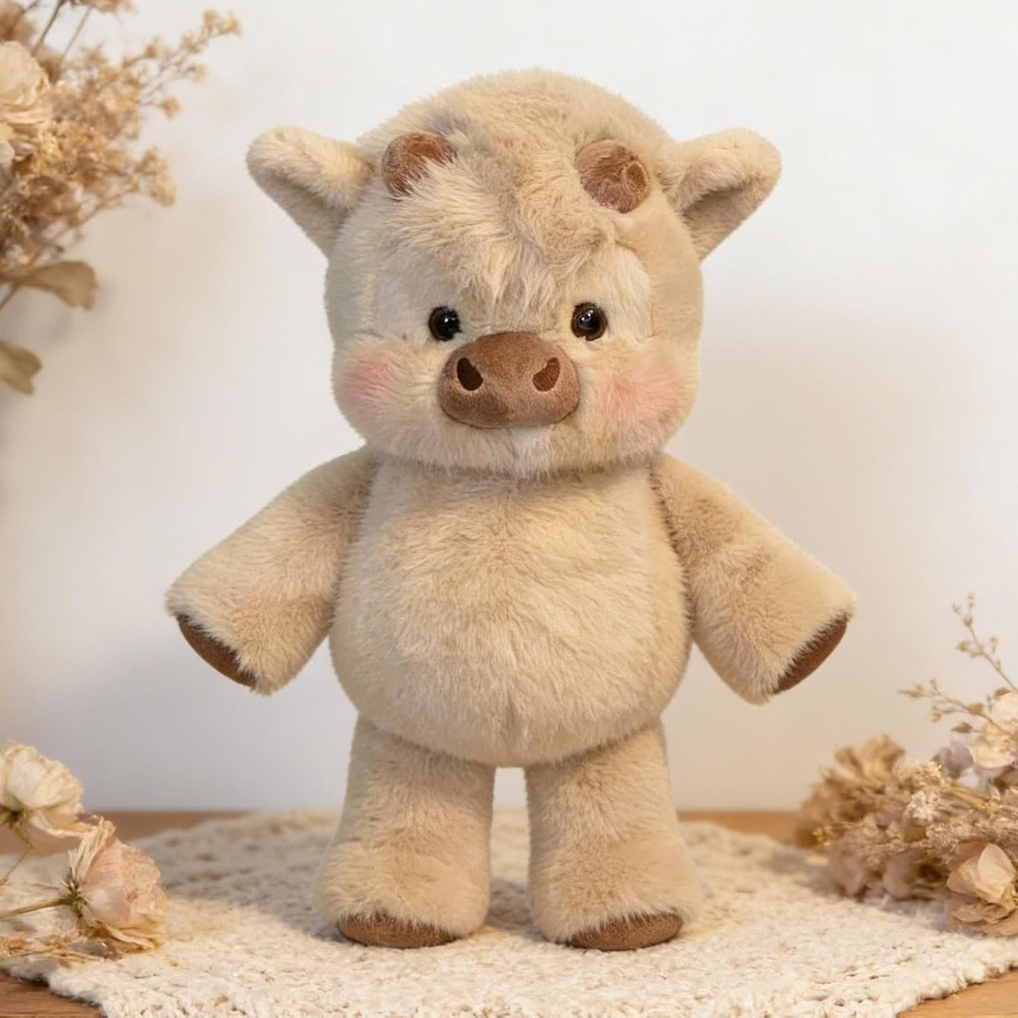 Cute Running Scottish Highland Cow Stuffed Animal