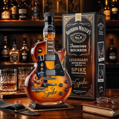 🔥Appetite for Rock: Vintage Sunburst Guitar Figurine Spirit Bottle