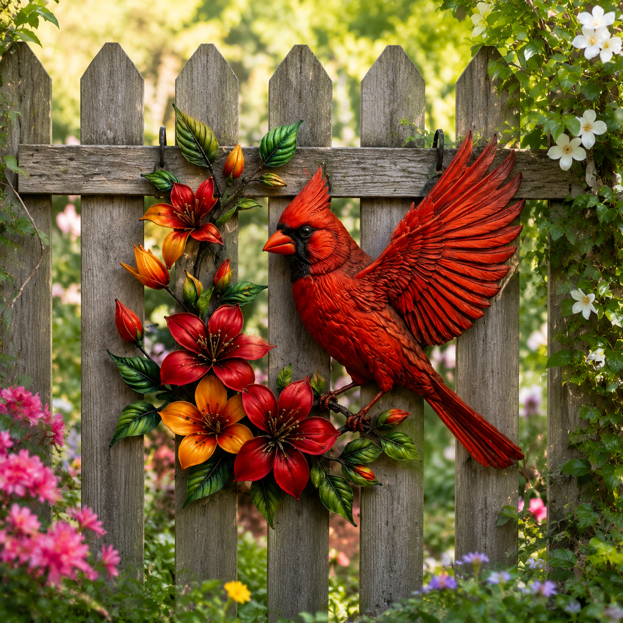 🔥Cardinal Bloom Metal Wall Art