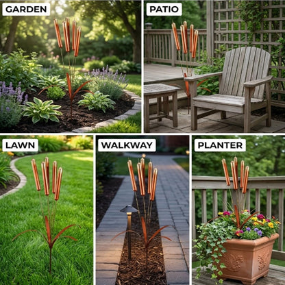 Copper Cattail Wind Chimes