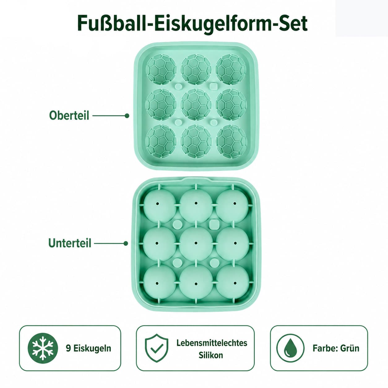 ❄️Fußball-Eiskugelform-Set