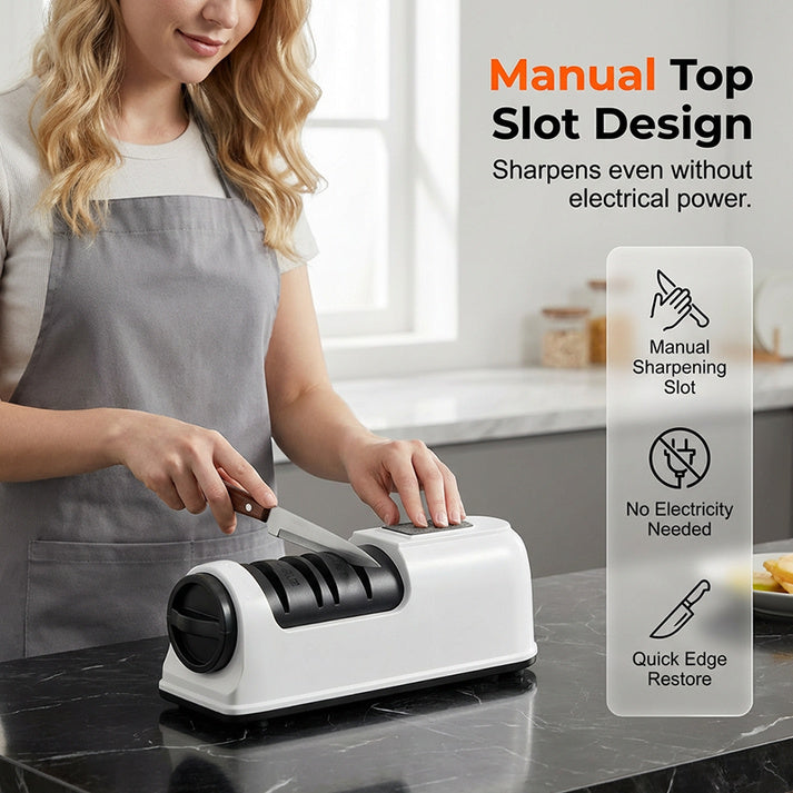 3-Stage Electric & Manual Knife Sharpener