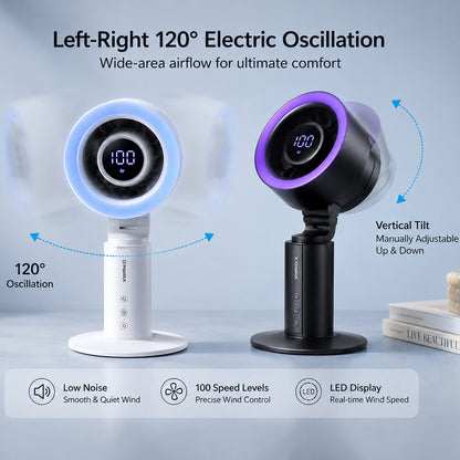 Silent High-Speed Digital Display Stepless Adjustable Air Circulator Fan