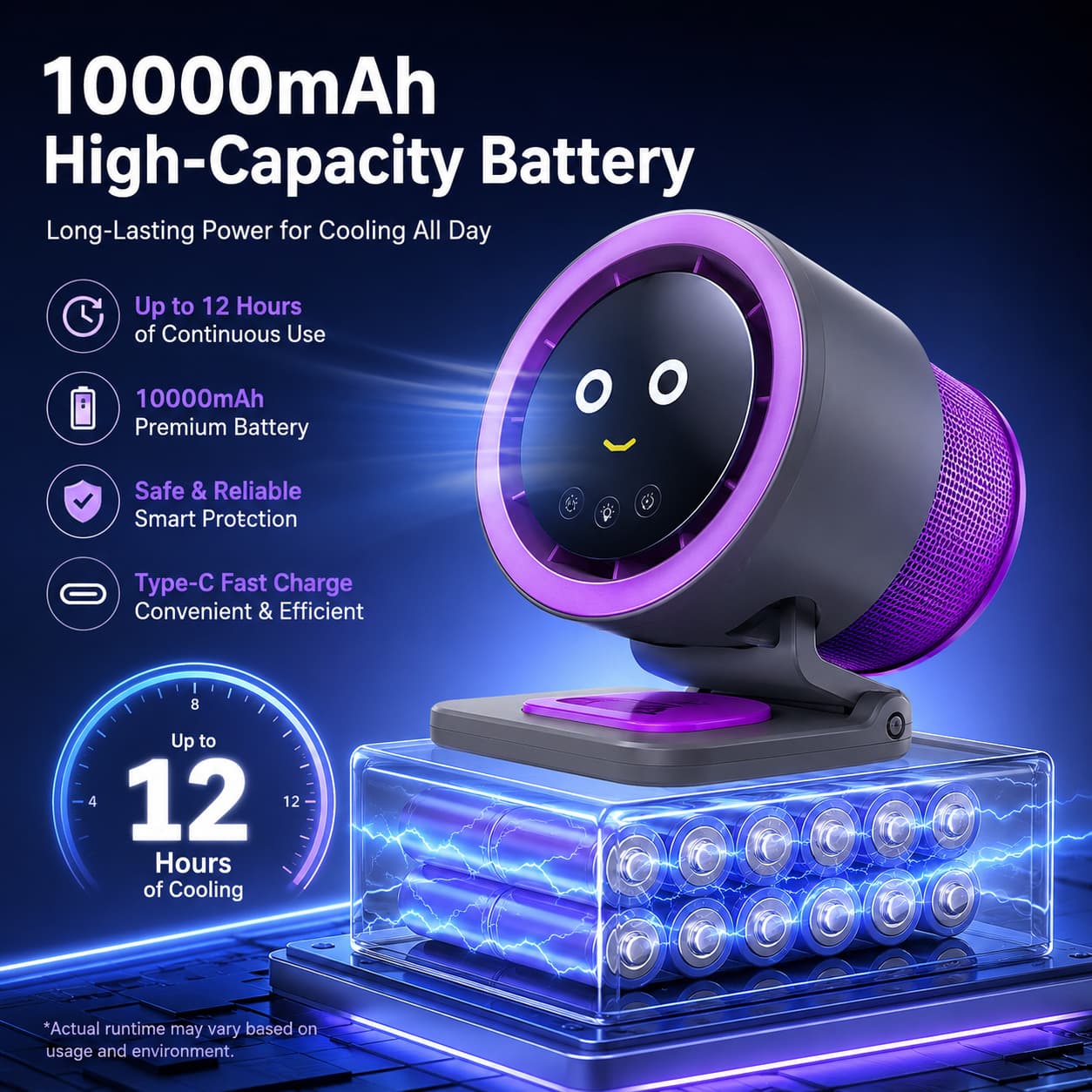 2-in-1 Desktop Cooling & 10‑Stage Purification Air Purifier Fan