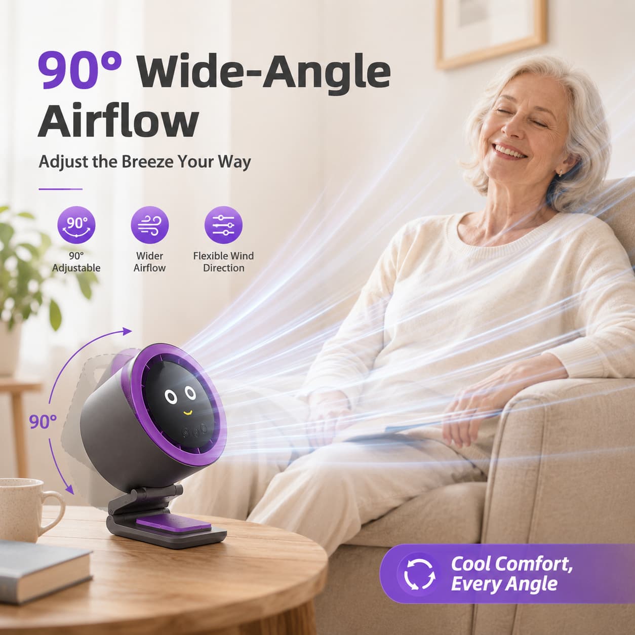 2-in-1 Desktop Cooling & 10‑Stage Purification Air Purifier Fan