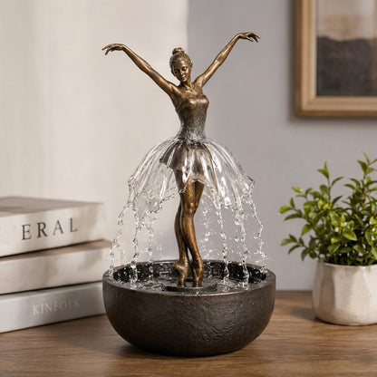 🔥💃 Elegant Ballerina Tabletop Water Fountain for Home & Office Decor💧