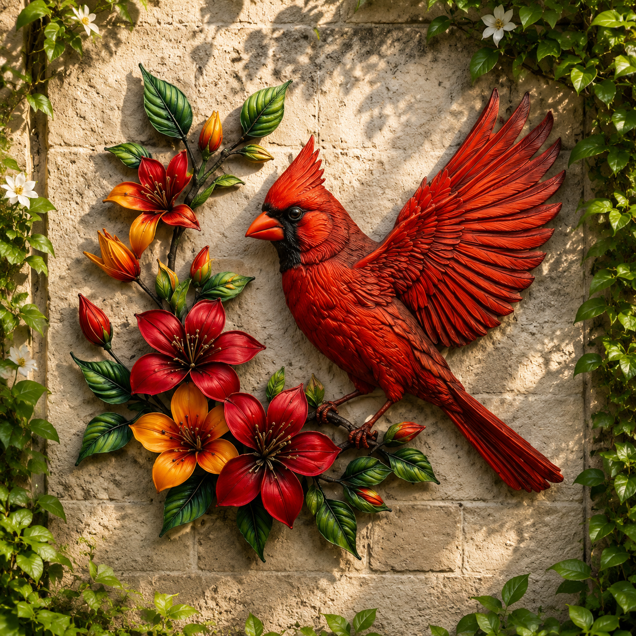 🔥Cardinal Bloom Metal Wall Art