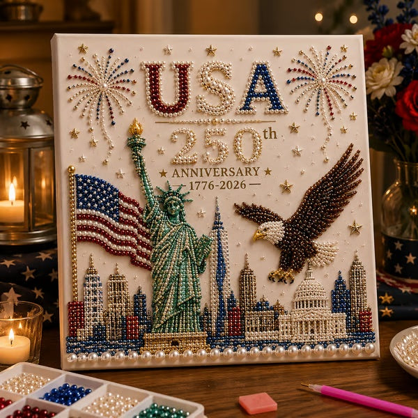 USA 250th Anniversary DIY Pearl Painting Kit ✨❤️‍🔥