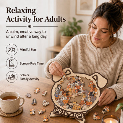🐶🐱Wooden Dog Jigsaw Puzzle