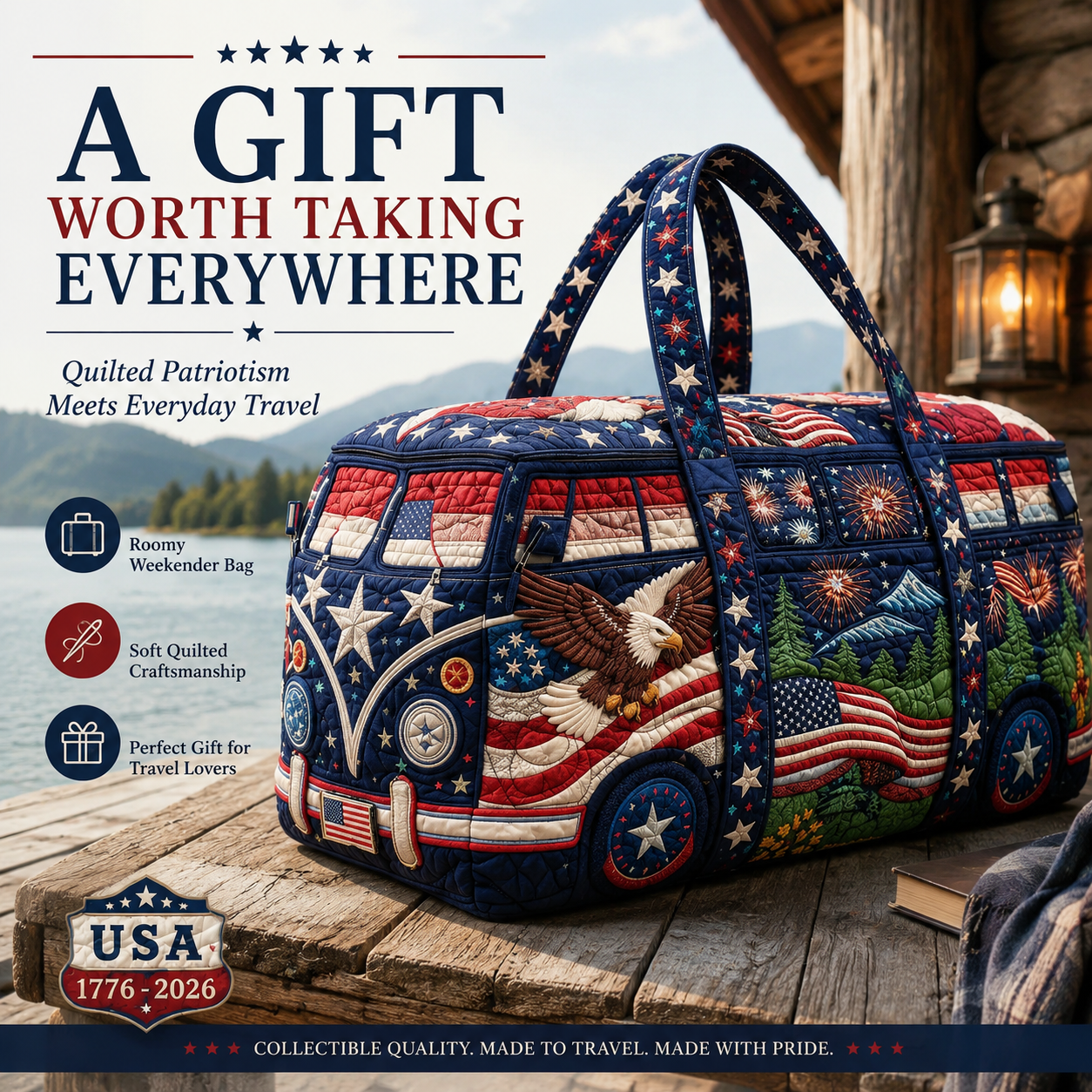 🔥LAST DAY 50% OFF - 🇺🇸✨🇺🇸 American 250th Anniversary Quilted Travel Duffle Bag