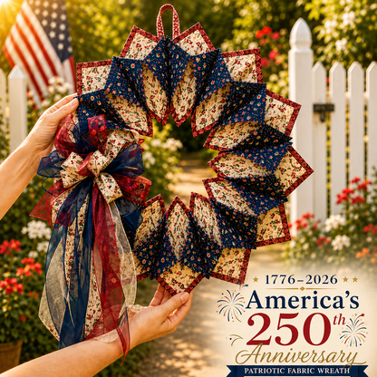 American 250th Anniversary Patriotic Flower Wreath
