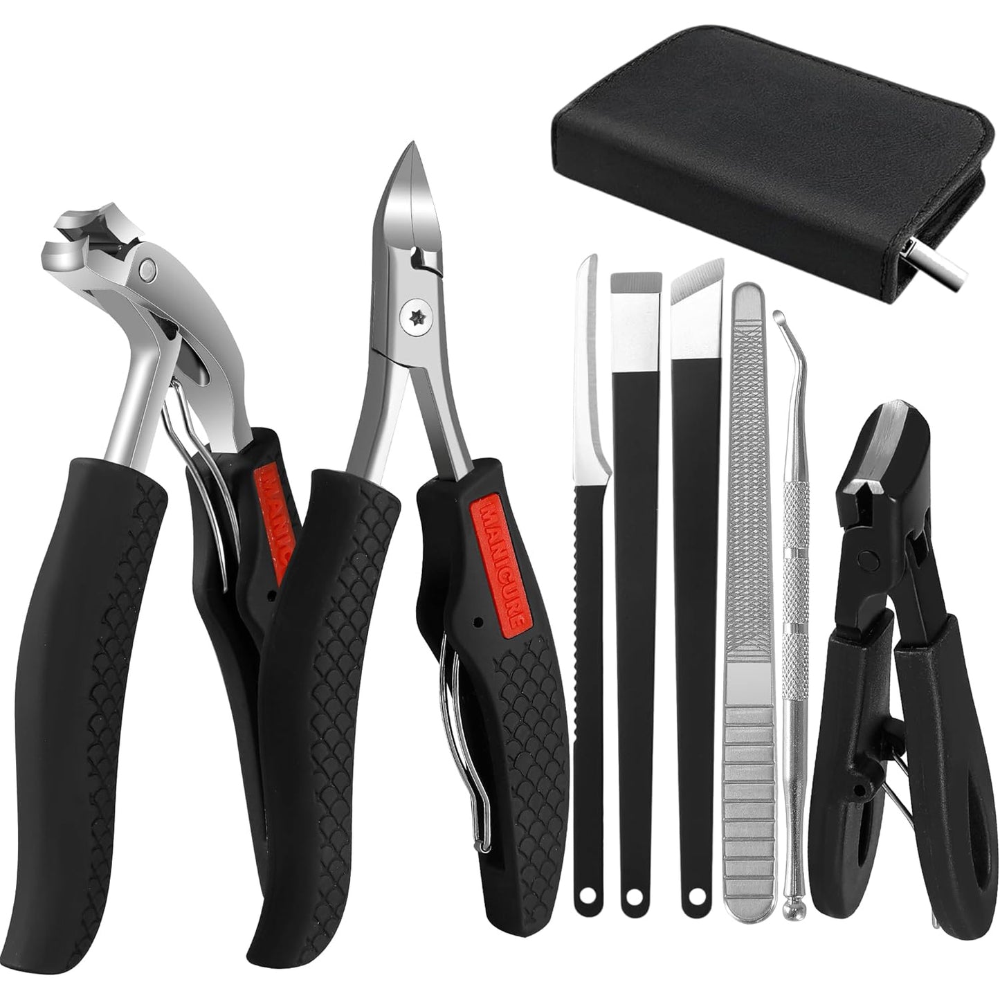 8-Piece Wide-Jaw Toenail Clipper Kit for Seniors