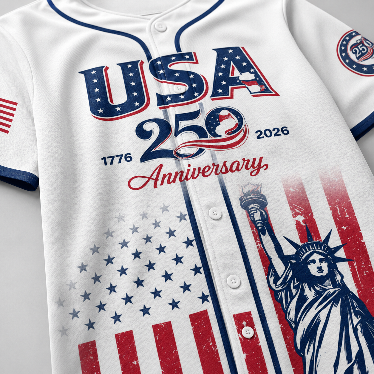 Patriotic Statue of Liberty 1776–2026 - USA 250th Anniversary Baseball Jersey Unisex Shirt
