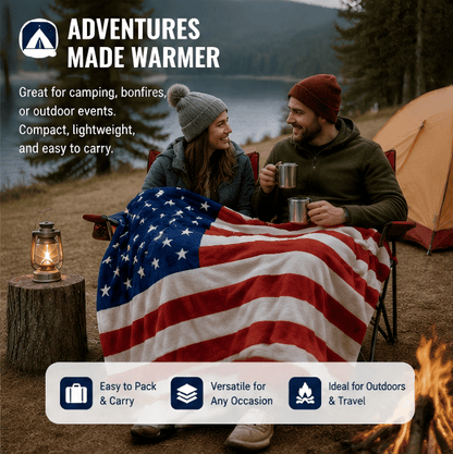 🇺🇸❤American Flag Flannel Blanket — Ultra-Soft Flannel | Non-Shedding | Suitable for All Seasons