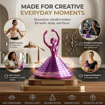 3D Printed Spinning Ballerina – Elegant Fidget Sculpture for Desk & Decor