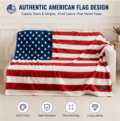 🇺🇸❤American Flag Flannel Blanket — Ultra-Soft Flannel | Non-Shedding | Suitable for All Seasons