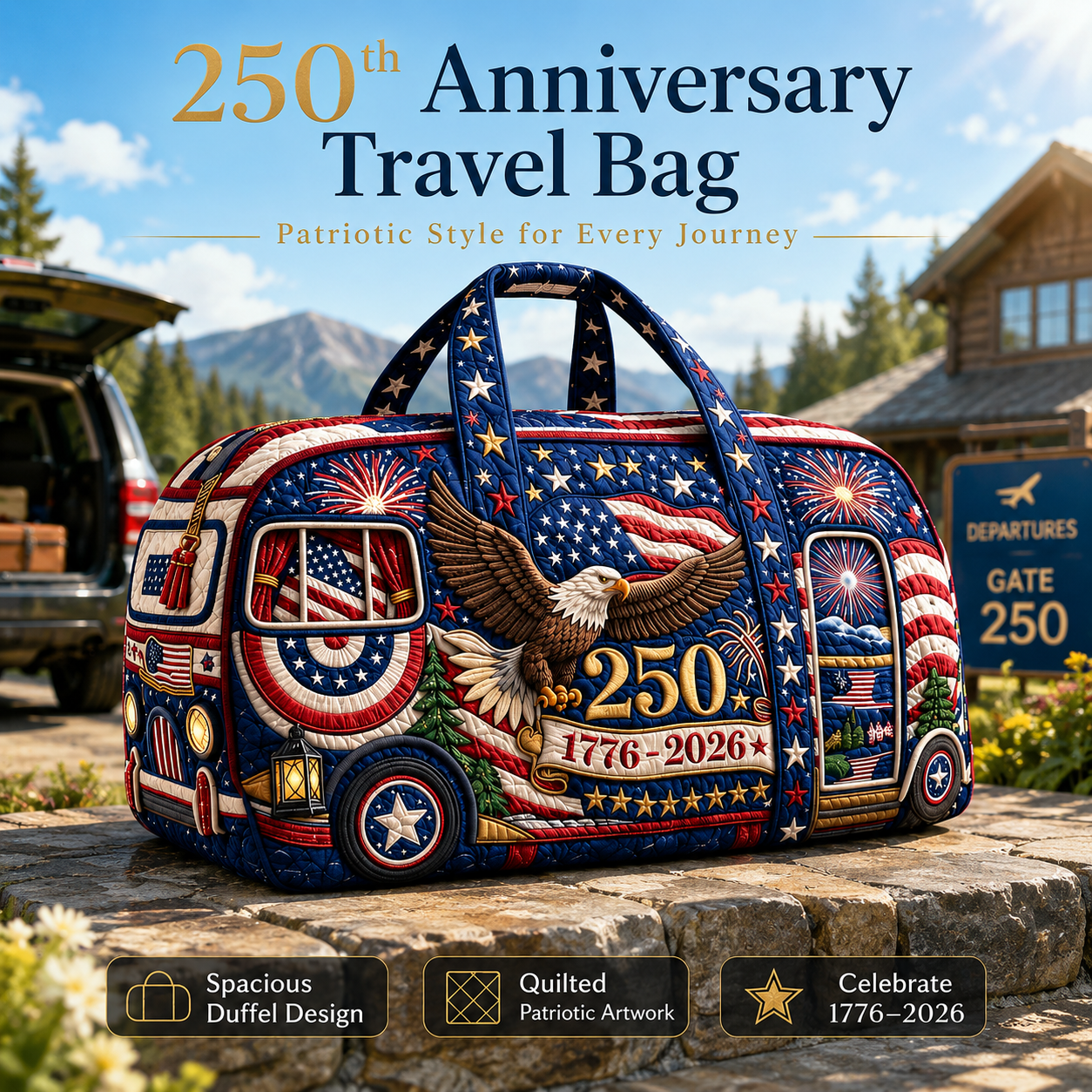 🔥LAST DAY 50% OFF - 🇺🇸✨🇺🇸 American 250th Anniversary Quilted Travel Duffle Bag