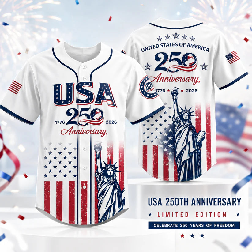 Patriotic Statue of Liberty 1776–2026 - USA 250th Anniversary Baseball Jersey Unisex Shirt