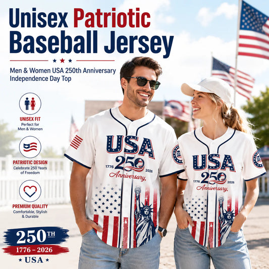 Patriotic Statue of Liberty 1776–2026 - USA 250th Anniversary Baseball Jersey Unisex Shirt