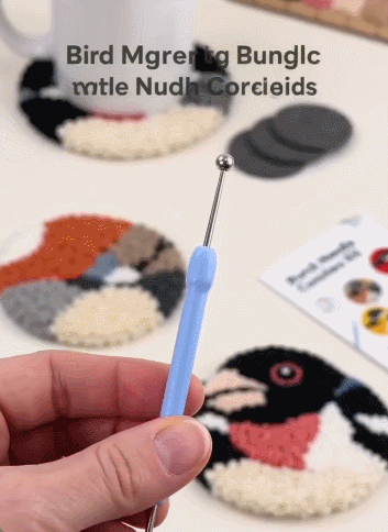🐦🧶DIY Bird Coasters Punch Needle Kit☕