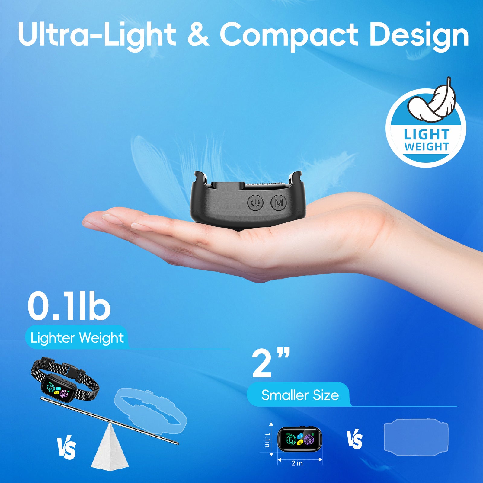 Smart No-Shock Bark Collar with Bark Count Record