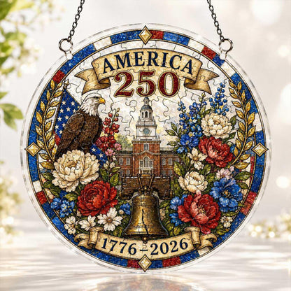 250th Anniversary Acrylic Puzzle Suncatcher Window Hanging