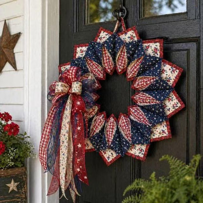 American 250th Anniversary Patriotic Flower Wreath