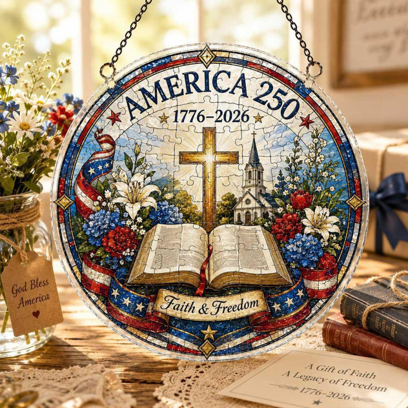 250th Anniversary Acrylic Puzzle Suncatcher Window Hanging