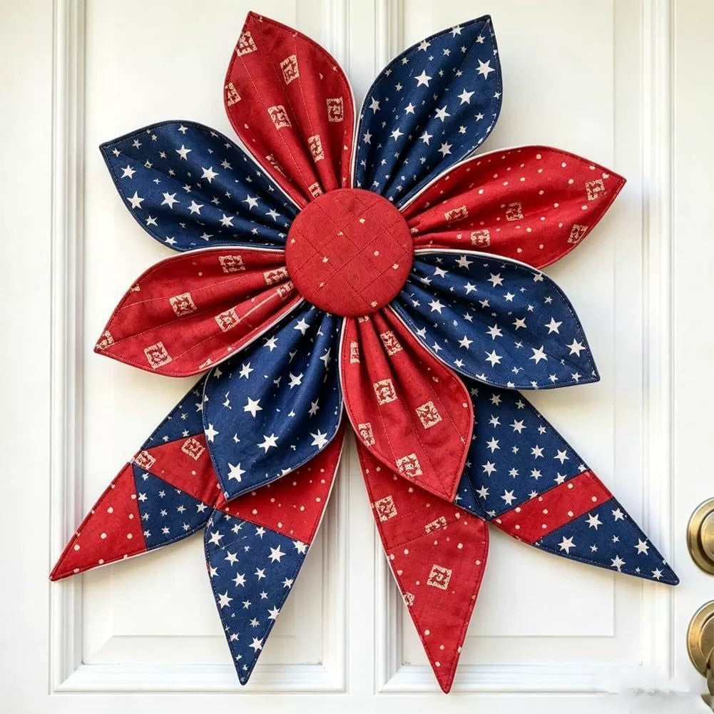 American 250th Anniversary Patriotic Flower Wreath