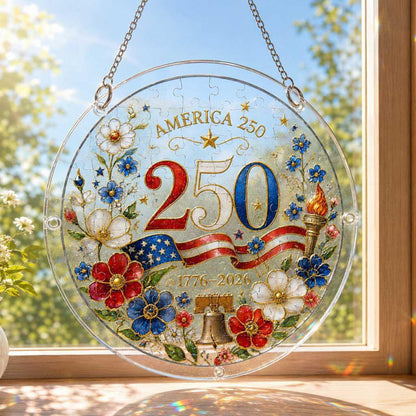250th Anniversary Acrylic Puzzle Suncatcher Window Hanging