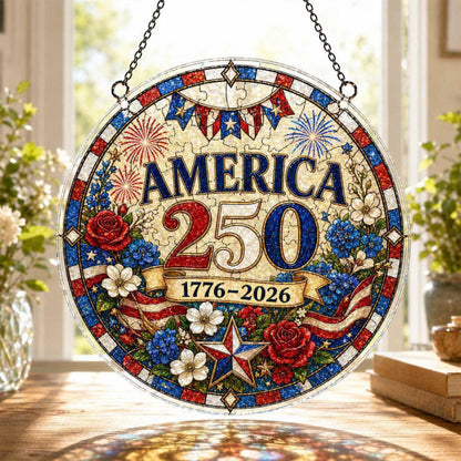 250th Anniversary Acrylic Puzzle Suncatcher Window Hanging
