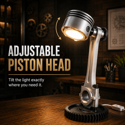 Engine Piston & Connecting Rod Industrial Desk Lamp