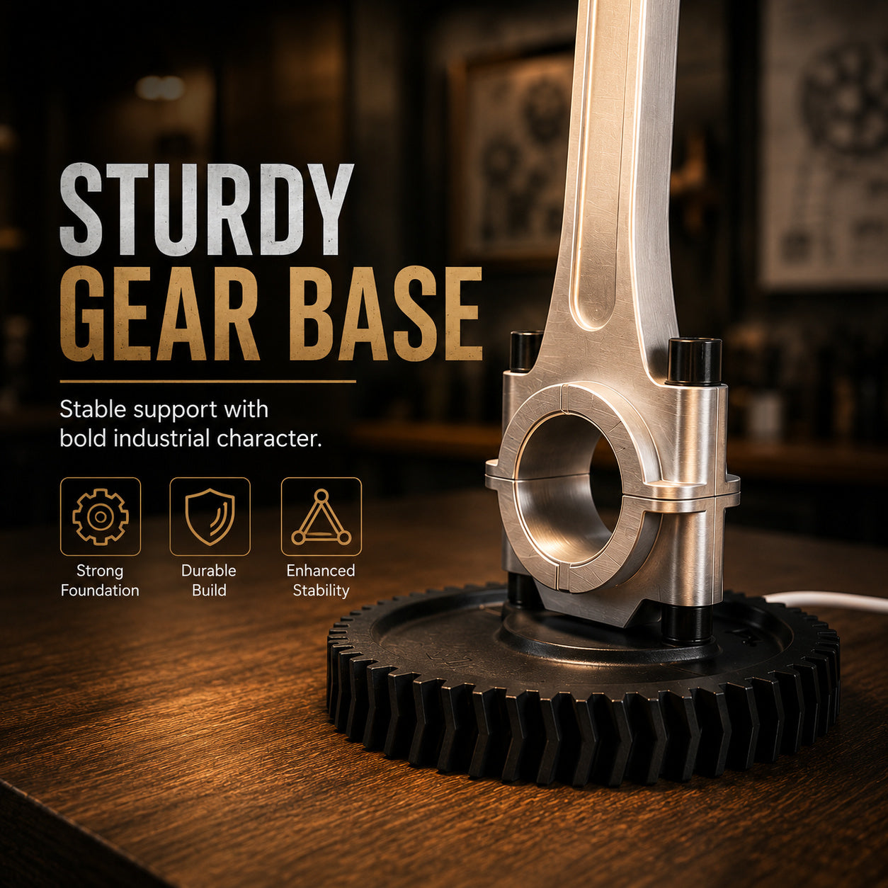 Engine Piston & Connecting Rod Industrial Desk Lamp