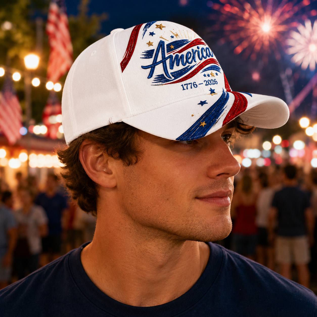 1776–2026 250th Anniversary Embroidered Cap❤🤍💙
