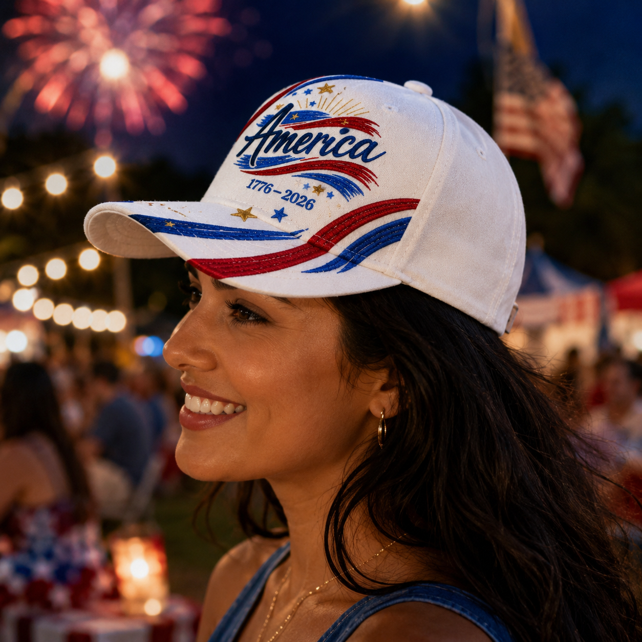 1776–2026 250th Anniversary Embroidered Cap❤🤍💙