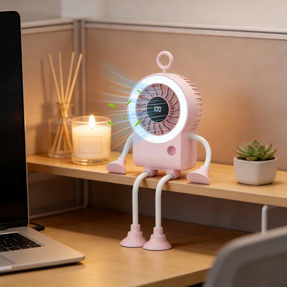 🌟🤖 Cute Robot Shaped Multi-scene Portable Desk Fan