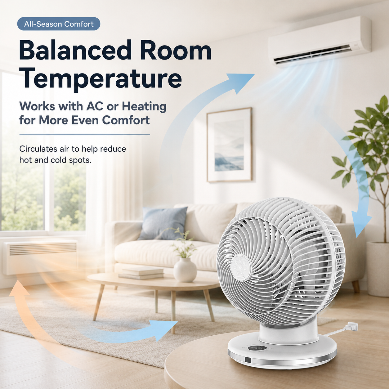 Quiet Air Circulation Fan for Better Room Comfort 🌬️