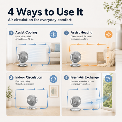 Quiet Air Circulation Fan for Better Room Comfort 🌬️