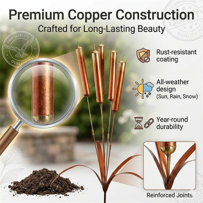 Copper Cattail Wind Chimes