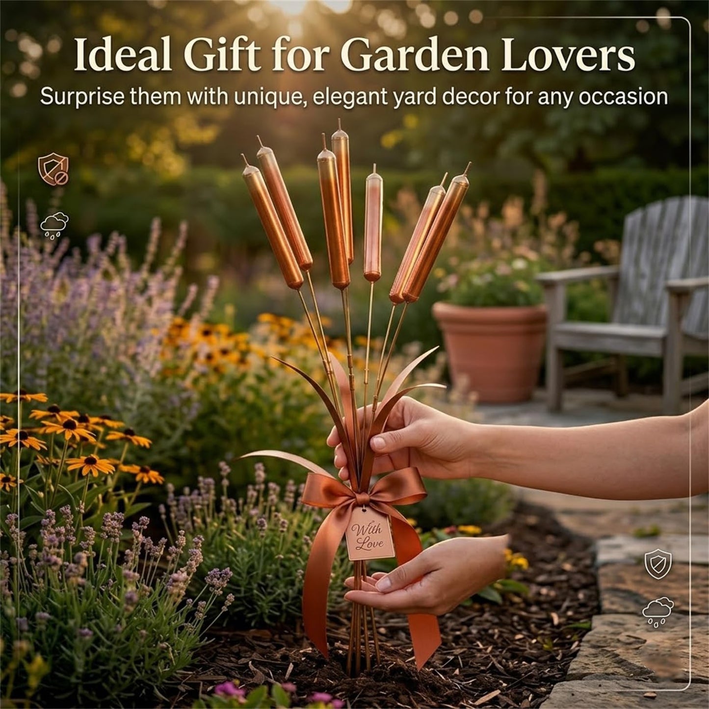 Copper Cattail Wind Chimes