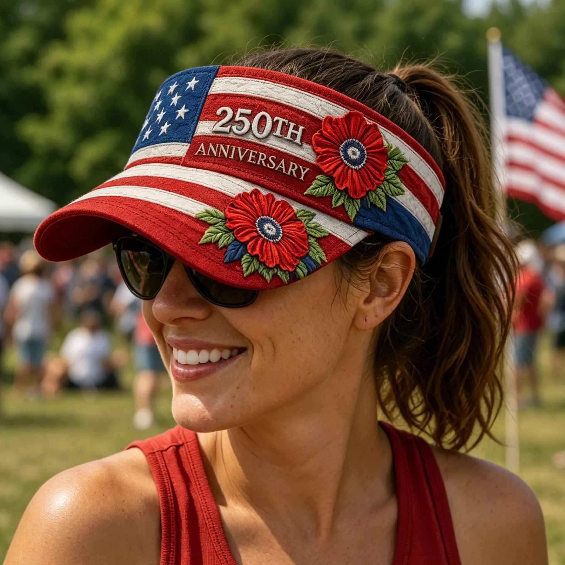 US 250th Anniversary Art Print Casual Tennis Cap