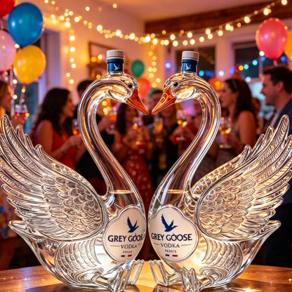 Elegant Swan Decanter Display – Romantic Heart-Shaped Centerpiece for Home Bar & Luxury Décor