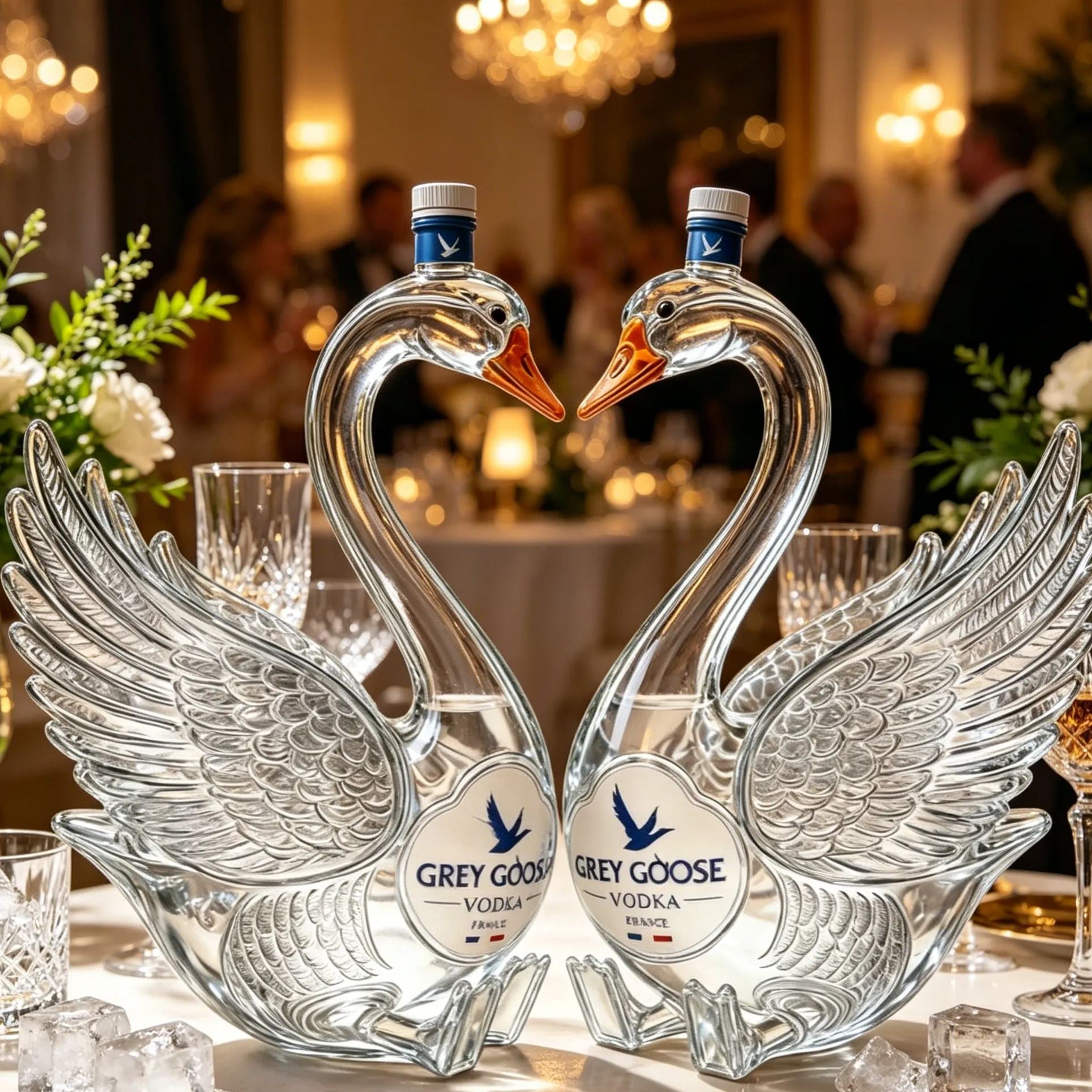 Elegant Swan Decanter Display – Romantic Heart-Shaped Centerpiece for Home Bar & Luxury Décor