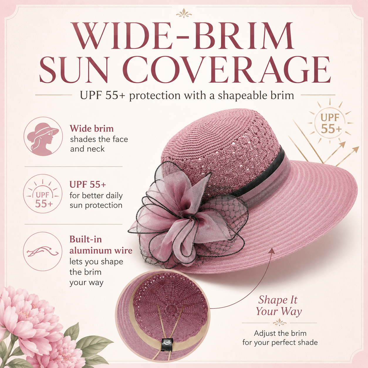 Women’s Summer Wide-Brim Sun Hat 👒